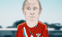 В сети появился мультфильм о том, как Путин учит сборную России играть в футбол